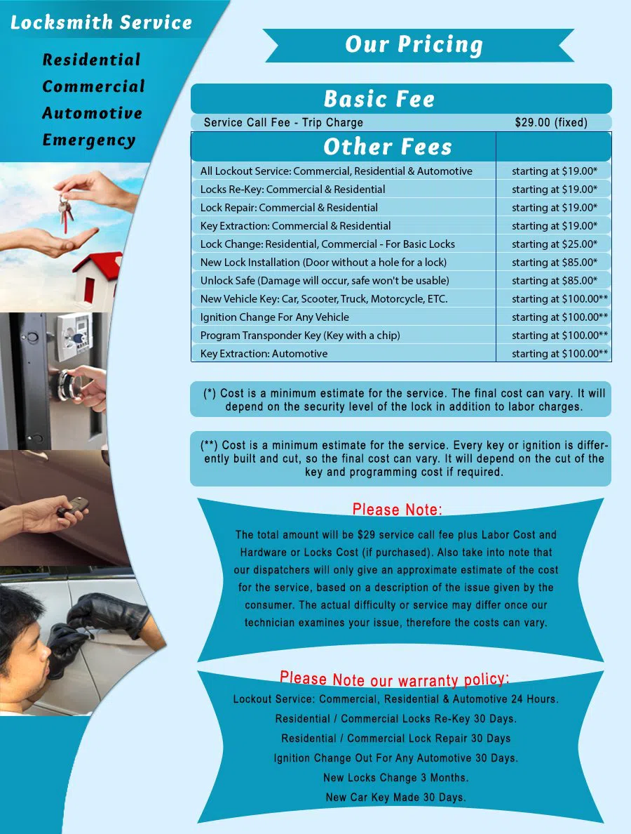 Brooklyn AAA Locksmith Brooklyn, NY 718-663-2552 - Pricelist-1