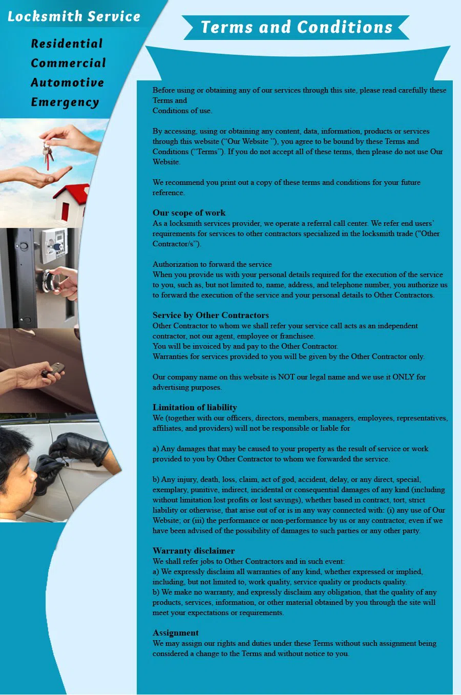 Brooklyn AAA Locksmith Brooklyn, NY 718-663-2552 - TermsAndCondition-1